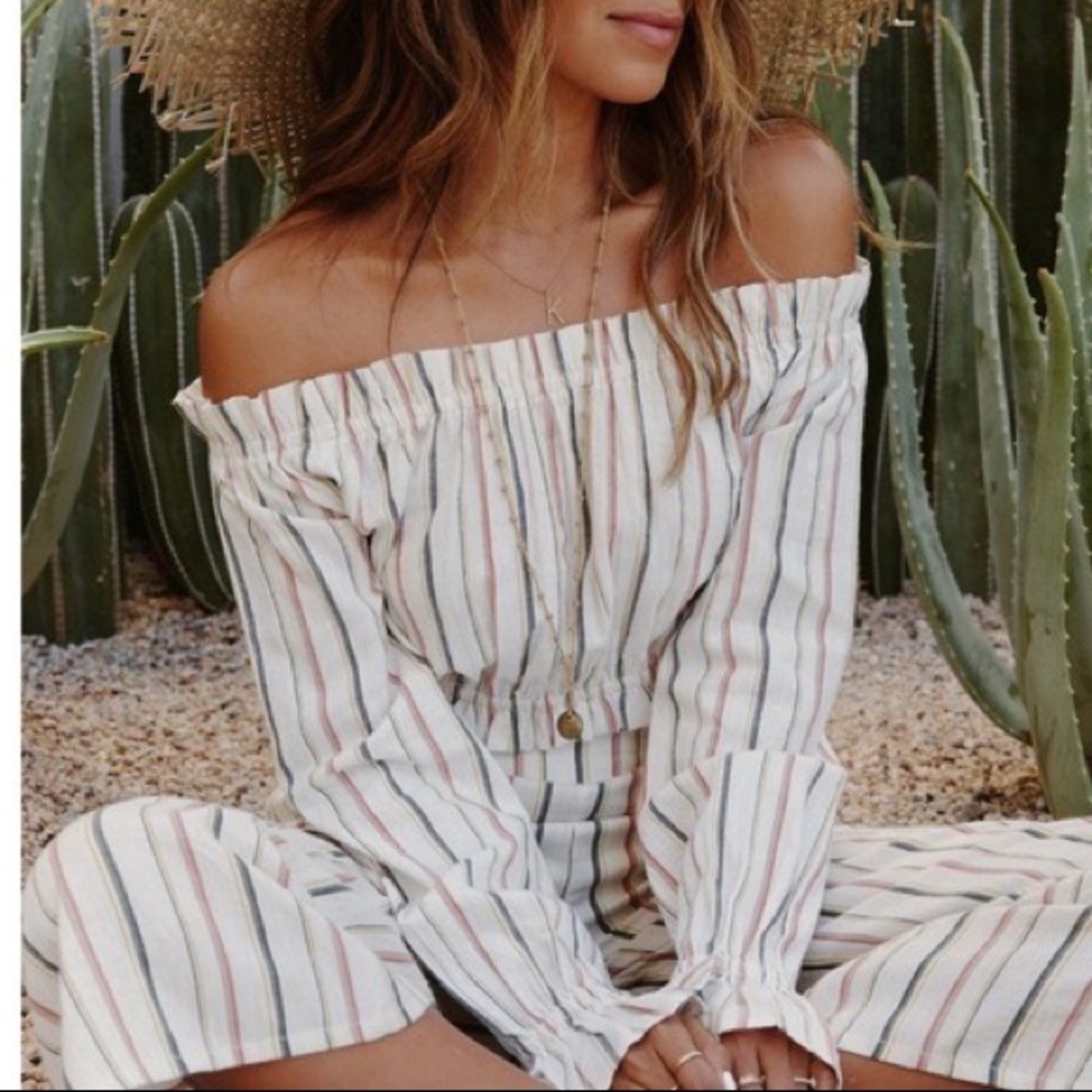 NWT Billabong x Sincerely Jules Tulum Weathers Off-the-Shoulder Crop ToP  LARGE
